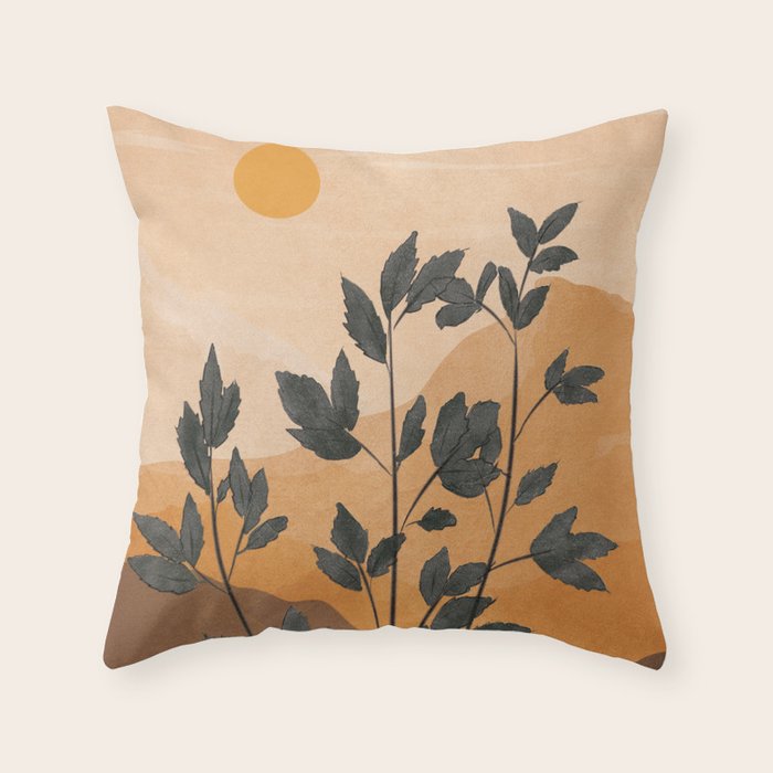 Plant Under a Dune Throw Pillow Gallery Image 1