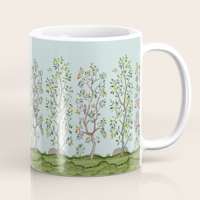 Chinoiserie Citrus Grove Mural Multicolor Coffee Mug Gallery Image 1