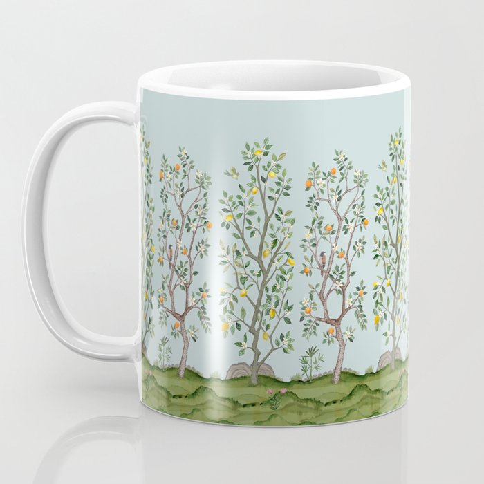 Chinoiserie Citrus Grove Mural Multicolor Coffee Mug Gallery Image 3