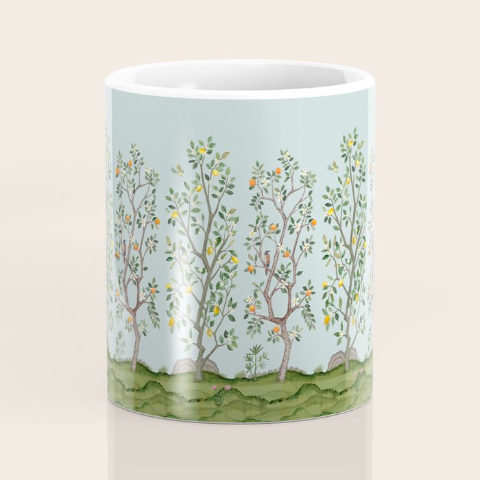 Chinoiserie Citrus Grove Mural Multicolor Coffee Mug Gallery Image 4