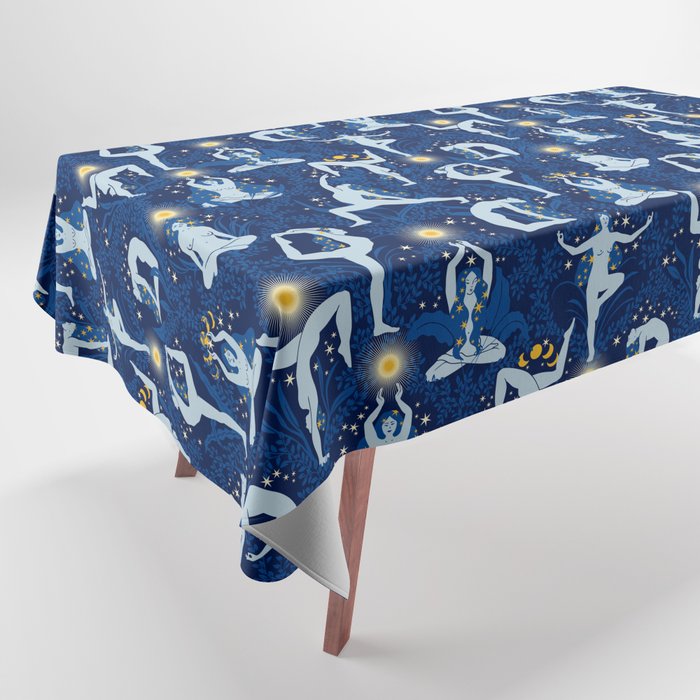 Feel the Cosmic Balance blue Tablecloth Gallery Image 1