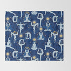 Feel the Cosmic Balance blue Throw Blanket Gallery Image 2