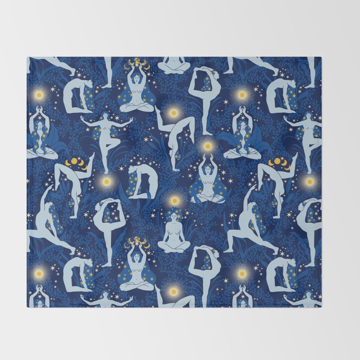 Feel the Cosmic Balance blue Throw Blanket Gallery Image 2