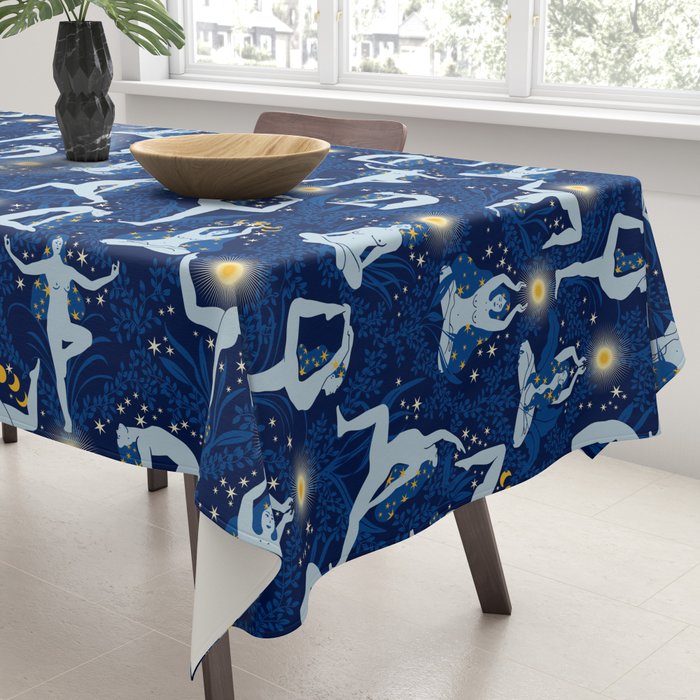 Feel the Cosmic Balance blue Tablecloth Gallery Image 3