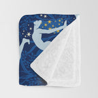 Feel the Cosmic Balance blue Throw Blanket Gallery Image 3