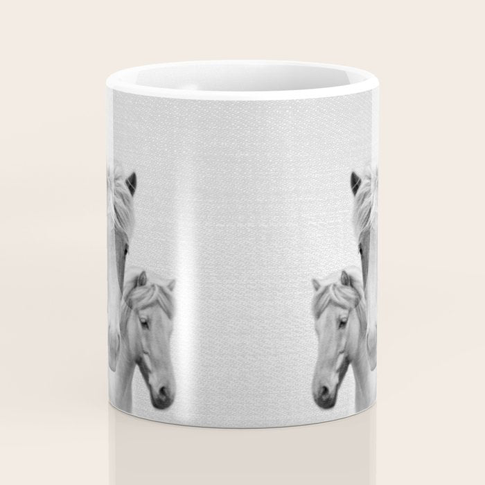 Horses - Black & White Coffee Mug Gallery Image 4