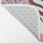 Serene Tiger in Blooming Garden - Pastel Floral Illustration Bath Mat Gallery Image 2
