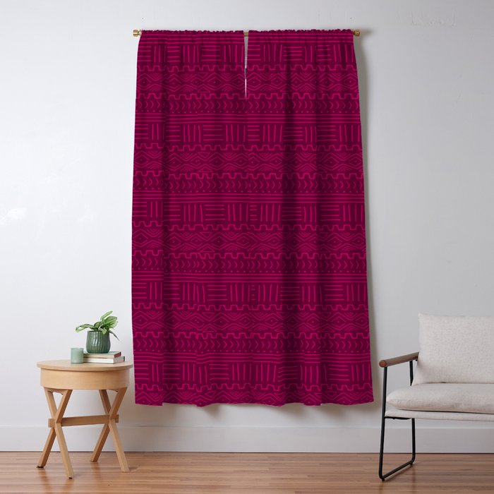 Mud Cloth in Raspberry Window Curtain Gallery Image 5