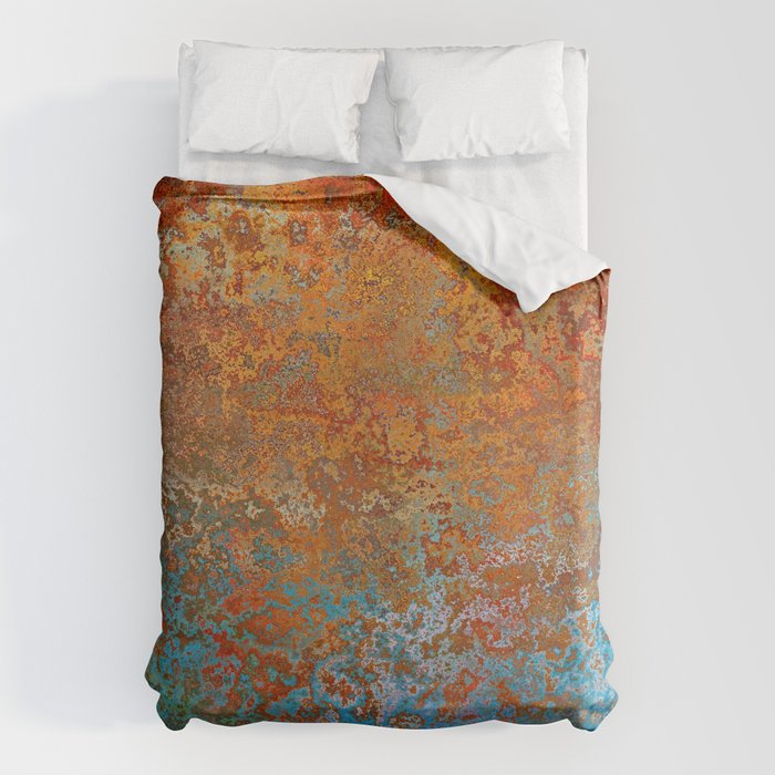 Vintage Rust, Terracotta and Blue Duvet Cover Gallery Image 1