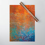 Vintage Rust, Terracotta and Blue Wrapping Paper Gallery Image 1