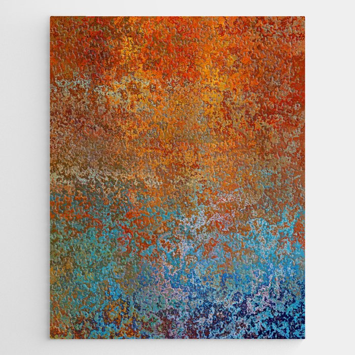 Vintage Rust, Terracotta and Blue Jigsaw Puzzle Gallery Image 1