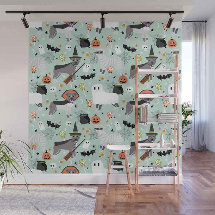 Pitbull halloween costumes pet portrait fall october cute trick or treat pitbulls Wall Mural Gallery Image 1