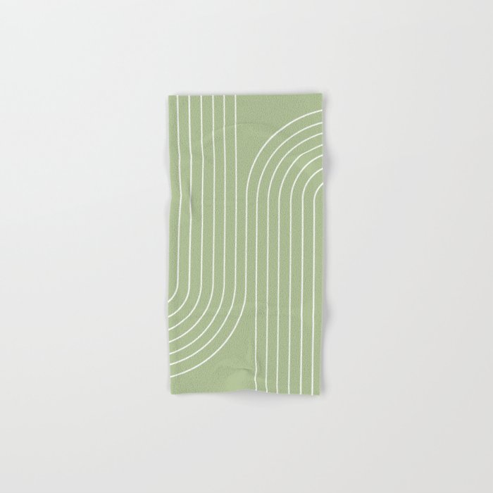 Minimal Line Curvature XXII Pastel Green Mid Century Modern Arch Abstract Bath Towel Gallery Image 1