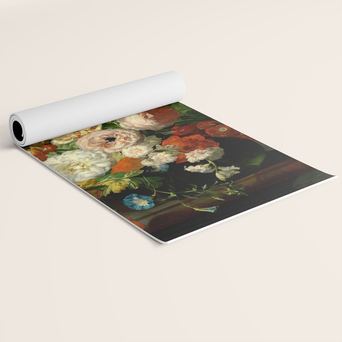 Rachel Ruysch "Still Life with Flowers in a Glass Vase" Yoga Mat Gallery Image 2