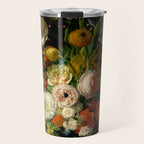 Rachel Ruysch "Still Life with Flowers in a Glass Vase" Travel Mug Gallery Image 1