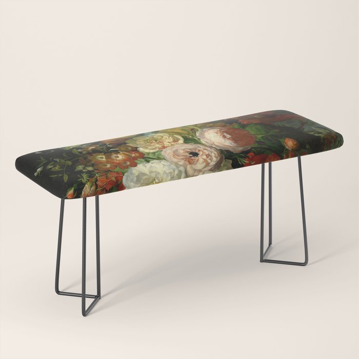 Rachel Ruysch "Still Life with Flowers in a Glass Vase" Bench Gallery Image 1