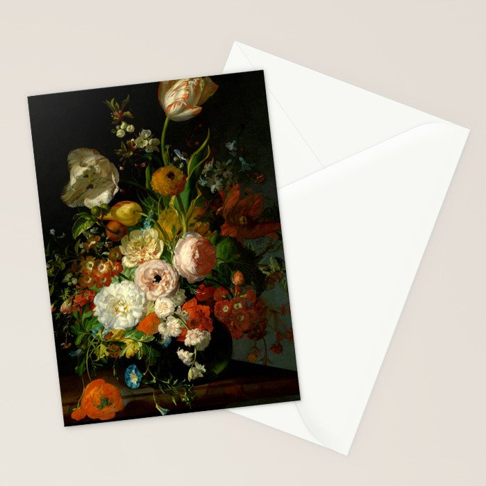 Rachel Ruysch "Still Life with Flowers in a Glass Vase" Stationery Card Gallery Image 2