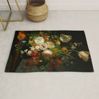 Rachel Ruysch "Still Life with Flowers in a Glass Vase" Rug Gallery Image 1