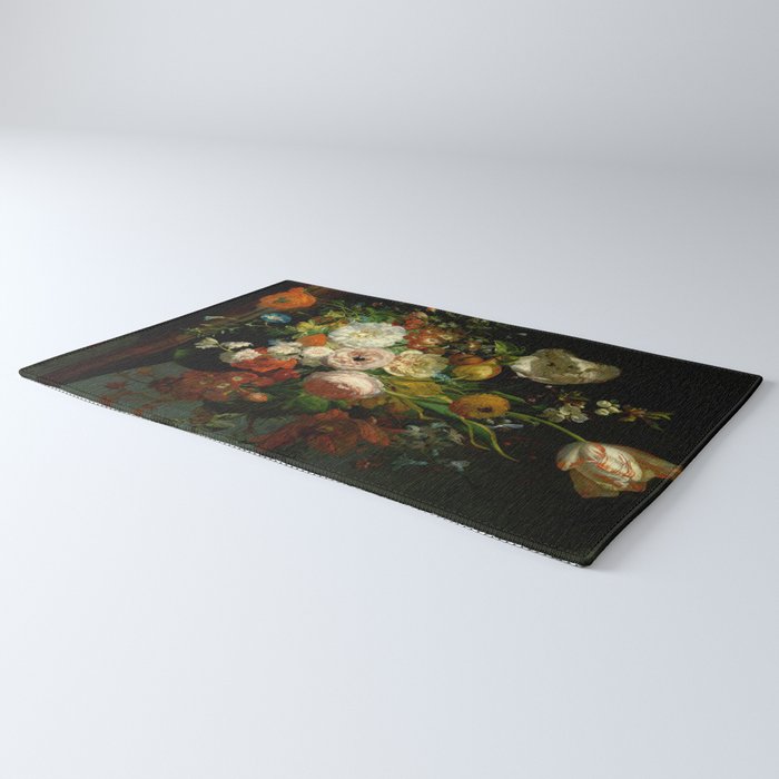 Rachel Ruysch "Still Life with Flowers in a Glass Vase" Rug Gallery Image 3