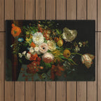 Rachel Ruysch "Still Life with Flowers in a Glass Vase" Outdoor Rug Gallery Image 1