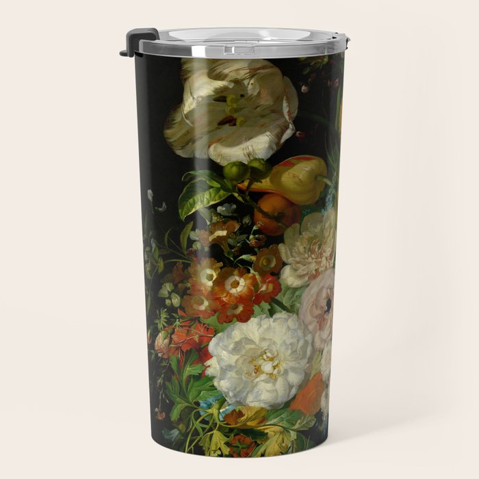 Rachel Ruysch "Still Life with Flowers in a Glass Vase" Travel Mug Gallery Image 3