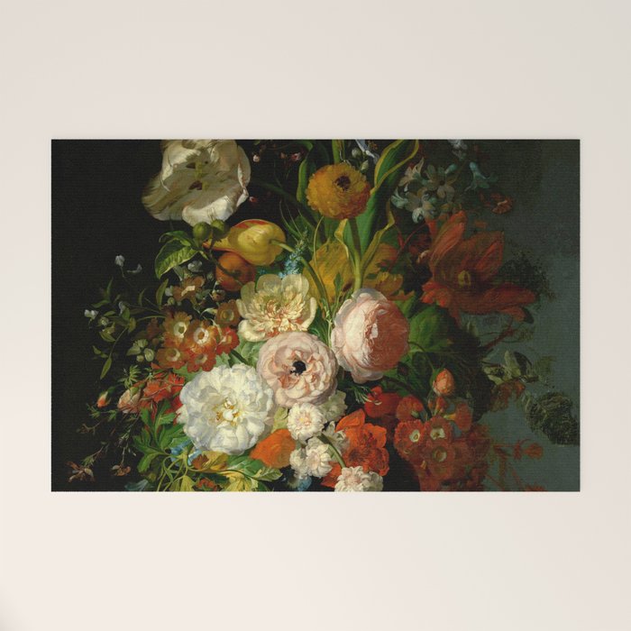 Rachel Ruysch "Still Life with Flowers in a Glass Vase" Welcome Mat Gallery Image 1