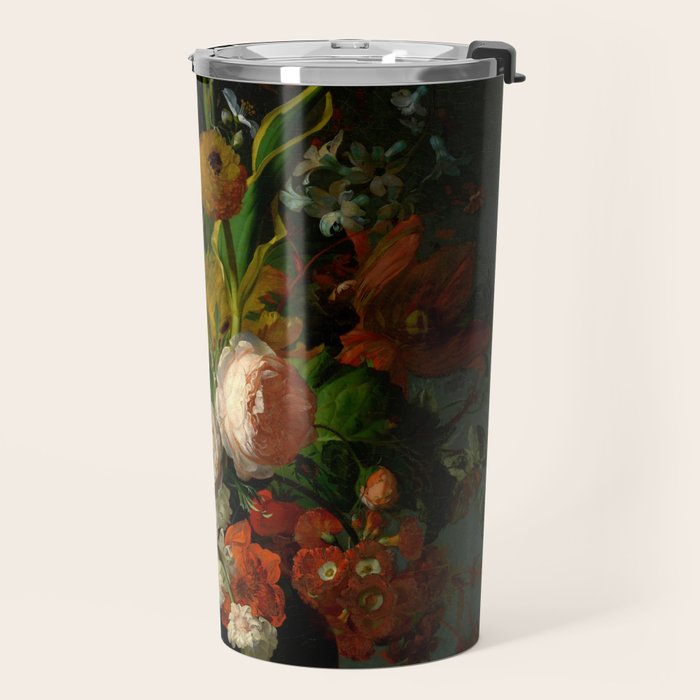 Rachel Ruysch "Still Life with Flowers in a Glass Vase" Travel Mug Gallery Image 2