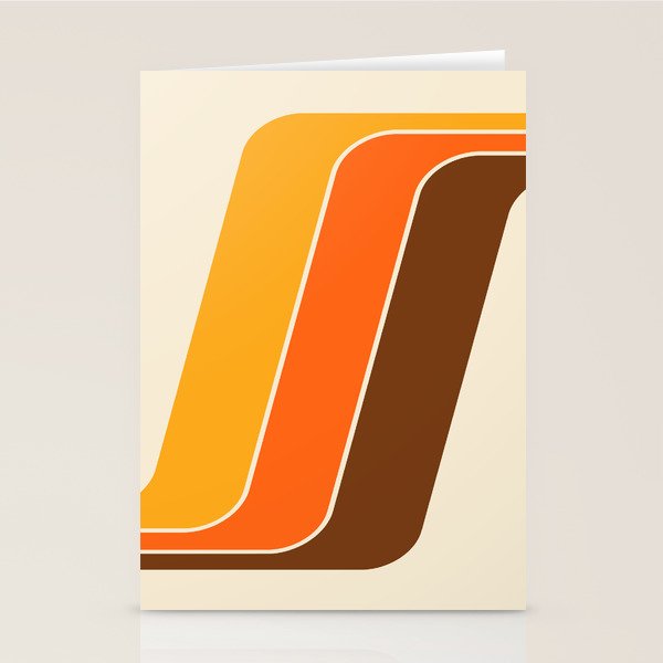 Retro 70s Stripe Colorful Rainbow 521 Stationery Card Gallery Image 2