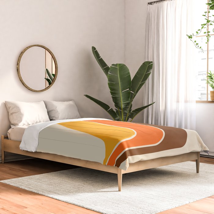 Retro 70s Stripe Colorful Rainbow 521 Comforter Gallery Image 2