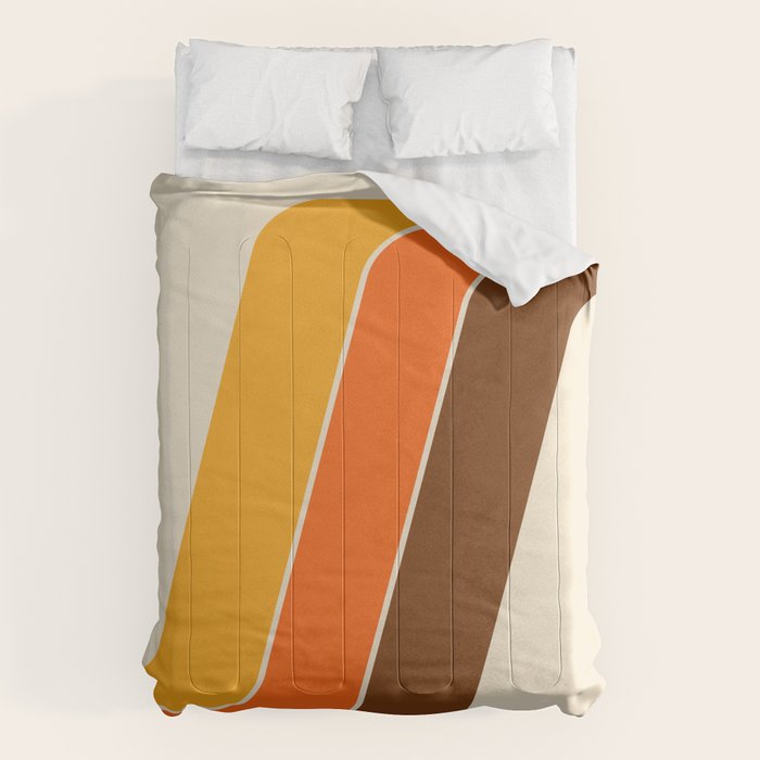 Retro 70s Stripe Colorful Rainbow 521 Comforter Gallery Image 6