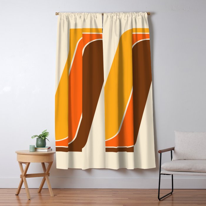 Retro 70s Stripe Colorful Rainbow 521 Window Curtain Gallery Image 5
