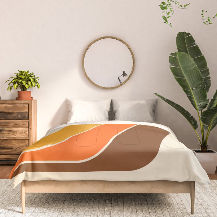 Retro 70s Stripe Colorful Rainbow 521 Comforter Gallery Image 3