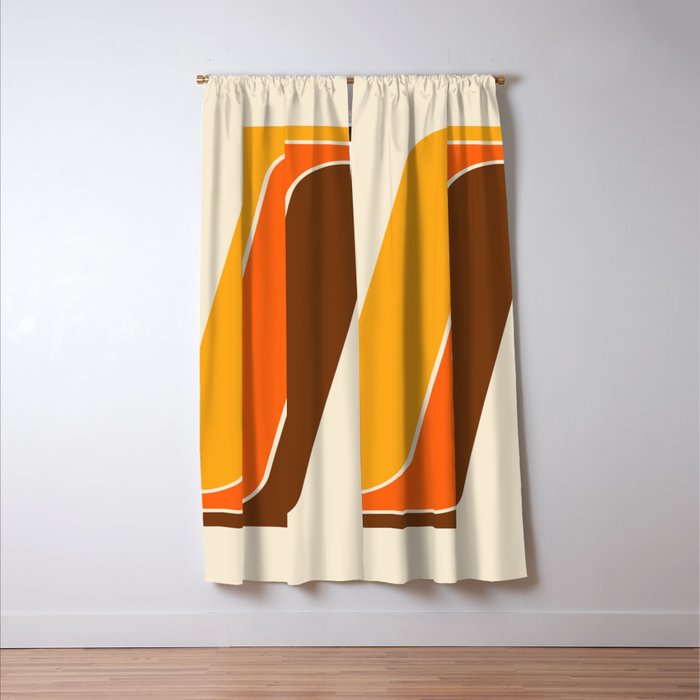 Retro 70s Stripe Colorful Rainbow 521 Window Curtain Gallery Image 3