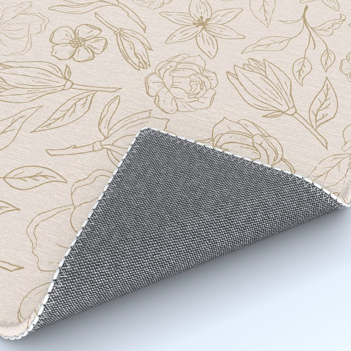 Gold Magnolia Pattern Rug Gallery Image 4