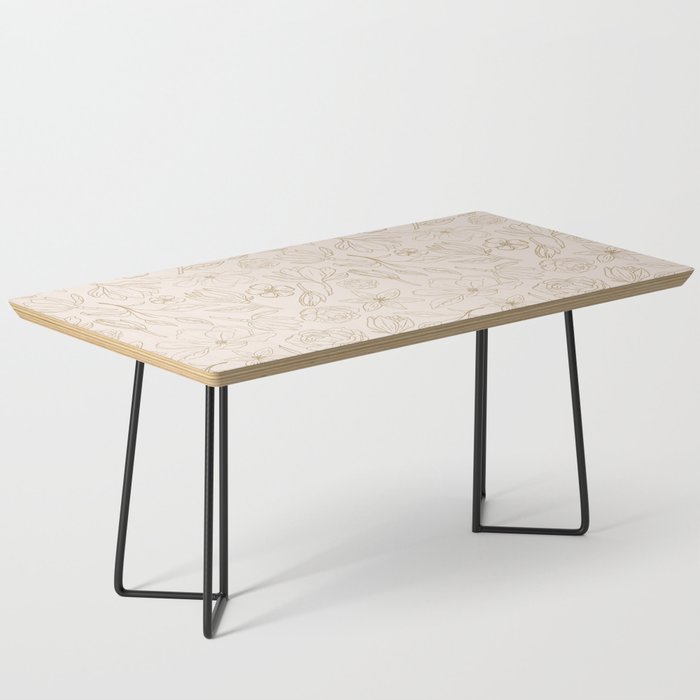 Gold Magnolia Pattern Coffee Table Gallery Image 1