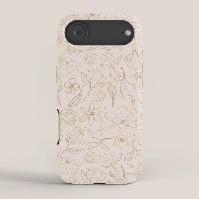 Gold Magnolia Pattern iPhone Case Gallery Image 2