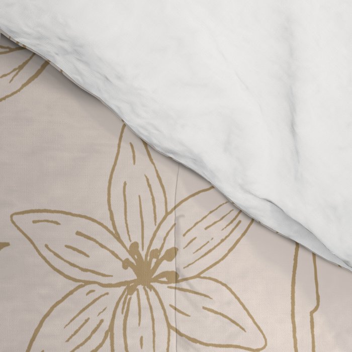 Gold Magnolia Pattern Comforter Gallery Image 4
