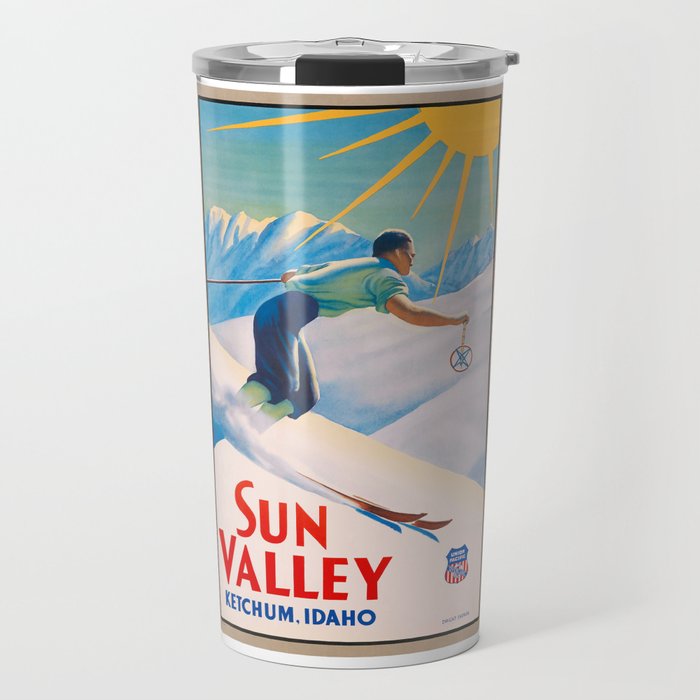 1940 Sun Valley Union Pacific Poster Travel Mug Gallery Image 1