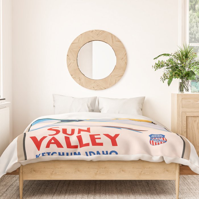 1940 Sun Valley Union Pacific Poster Duvet Cover Gallery Image 3