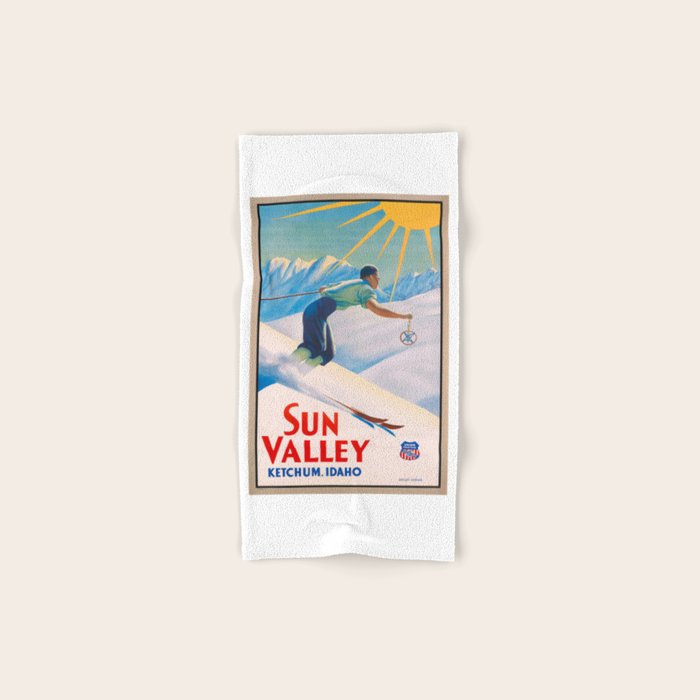 1940 Sun Valley Union Pacific Poster Bath Towel Gallery Image 1