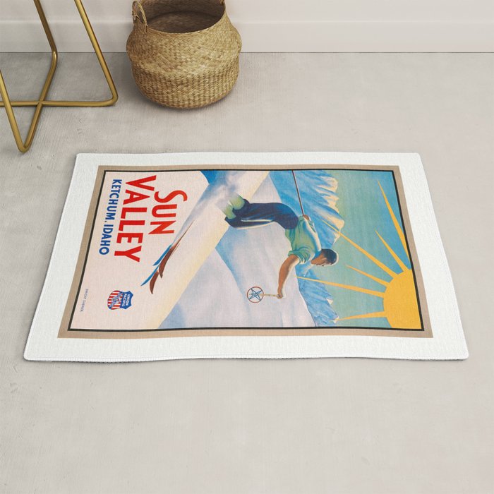 1940 Sun Valley Union Pacific Poster Rug Gallery Image 1