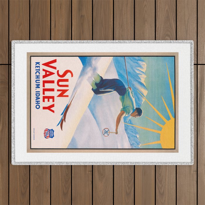 1940 Sun Valley Union Pacific Poster Outdoor Rug Gallery Image 1