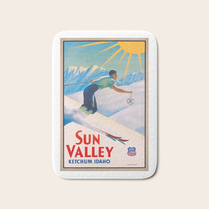 1940 Sun Valley Union Pacific Poster Bath Mat Gallery Image 1