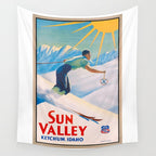 1940 Sun Valley Union Pacific Poster Wall Tapestry Gallery Image 4
