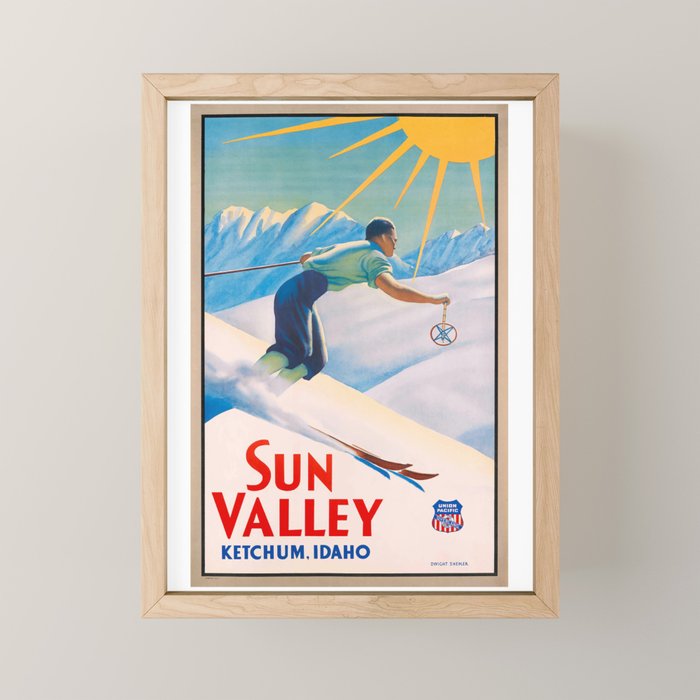 1940 Sun Valley Union Pacific Poster Mini Art Print Gallery Image 1
