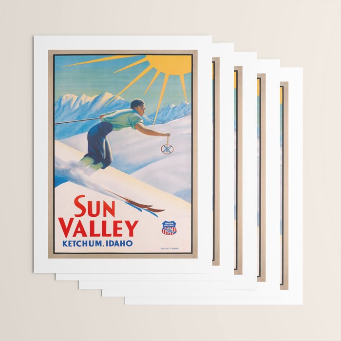 1940 Sun Valley Union Pacific Poster Wrapping Paper Gallery Image 3