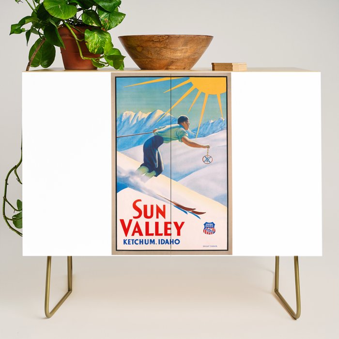 1940 Sun Valley Union Pacific Poster Credenza Gallery Image 1