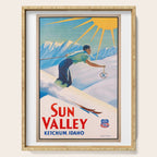 1940 Sun Valley Union Pacific Poster Serving Tray Gallery Image 1