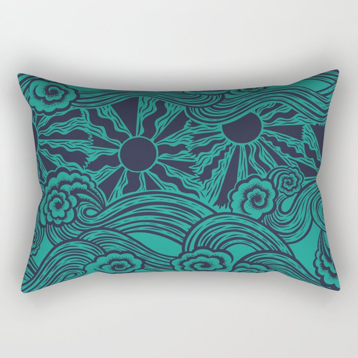 Happy Waves Rectangular Pillow Gallery Image 1