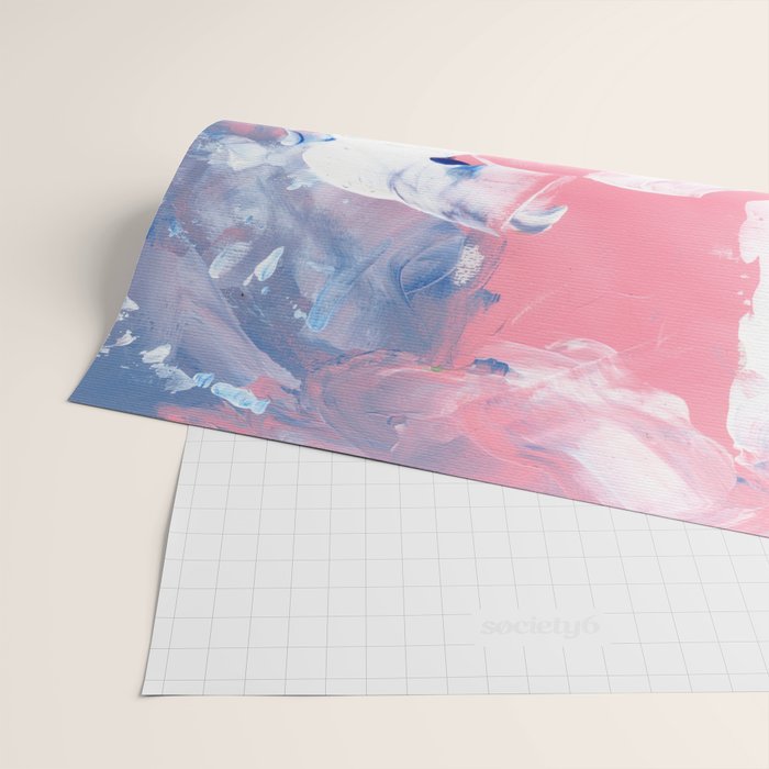 Ejaaz Haniff Abstract Acrylic Palette Knife Painting Blue Pink: 'Summer Storm' Wrapping Paper Gallery Image 2
